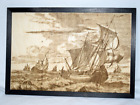 Wandbild Alte Spanische Galeone Brandmalerei Holz Holzrahmen Pyrography Holzbild