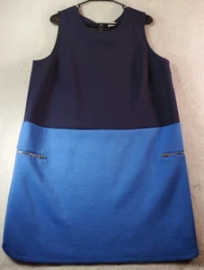Merona Dress Womens XXL Blue Polyester Sleeveless Round Neck Pockets Back Zipper - Picture 1 of 10
