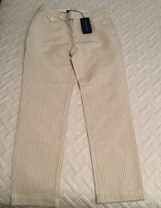 Ralph Lauren Prepster Hose Creme Nadelstreifen Baumwolle Coutr Sommerhose Gr. 2 Neu - Bild 1 von 10