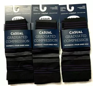 3 Pair Women's Dr. Scholl's Graduated Compression Socks SIze 4-10 - Picture 1 of 3