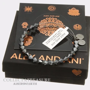 Auténtico Brazalete de Plata Medianoche de Cristal Alex and Ani con Cuentas Lunares Alex and Ani - Imagen 1 de 1