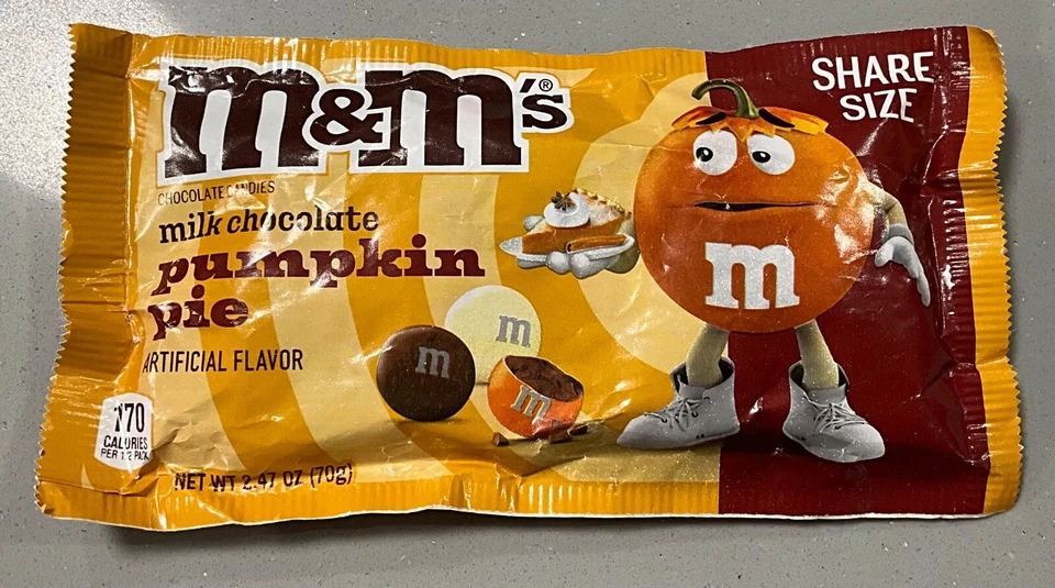 M & M M&M's Torta di Zucca al Cioccolato al Latte Share Bag 70g Rara Importazione USA