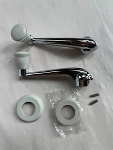VW Beetle, Karmann Ghia Window Crank 6 pc Kit. 1956-1967. Chrome- "Grey knob" - Bild 1 von 2