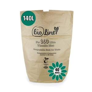 Paper Compostable Wheelie Bin Liner - Bioliner Ecosack 40x 140 L  - Picture 1 of 1