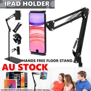 Hands Free&Floor Stand Adjustable For Tablet iPad/iPhone Switch Bed Clip Holder - Picture 1 of 12