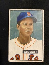 1951 BOWMAN # 128 ELLIS KINDER DD 4443 crease