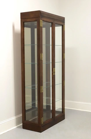 JASPER Oak Campaign Style Curio Cabinet - A Cover