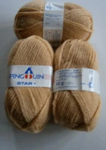 LOT OF 12  BALLS     PINGOUIN STAR +   GOLD  - KNITTING WORSTED (ARAN) WEIGHT - Picture 1 of 3
