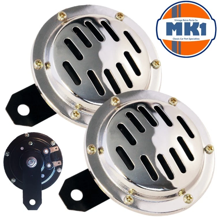 Austin Mini Cooper Classique Voiture et Van Paire Double Terninal Klaxon 12v - Photo 1/1