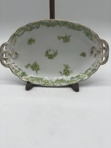 Antique Haviland Limoges SCHLEIGER Celery Dish w Yellow Flowers - Picture 1 of 17