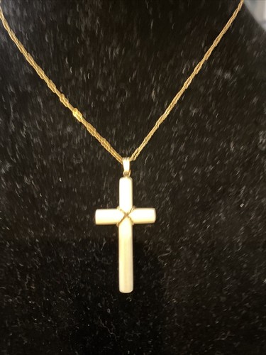 OFF WHITE Collana Catena Vintage Cross Crocifix Off Oro Bianco 16 5