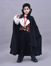 Fantasia de Halloween Infantil Masculino Vampiro Conde Drácula G 7-10