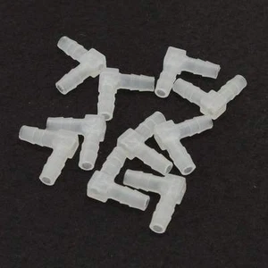 Lote de 10 4 mm Igual codo púa de plástico manguera tubo conexión adaptador - Imagen 1 de 1
