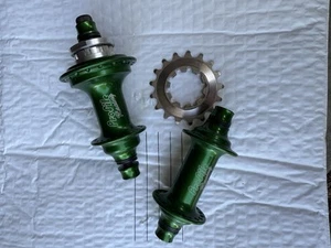 Profile Racing Elite Hub Set Dirt Race Street Mtb Cassette Hubs 36H Green 17 Cog - Picture 1 of 6