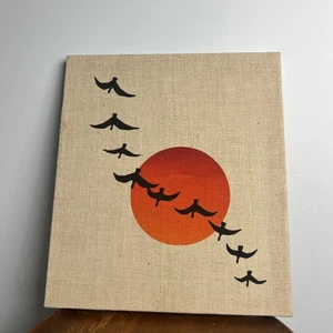 Vintage Wrapped Canvas Birds And Sunset Moon Impressions Grand Rapids - Picture 1 of 6