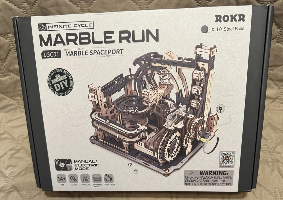 ROKR NEW Marble Run Manual/Electric LGC01 Spaceport 3D Wooden Puzzle Toys Games - Image 1 of 4