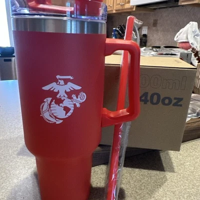 Officially licensed US Marine Corps 40oz Travel Tumbler- double wall s steel - Image 1 of 4