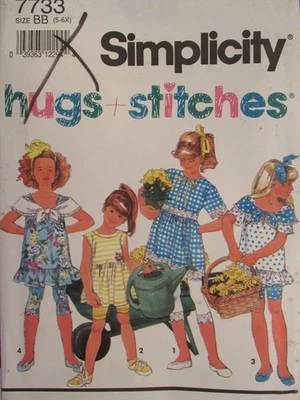 Sweet OOP SIMPLICITY 7733 Girls Tops & Leggings in 2 lengths PATTERN 5-6-6X UC - Image 1 of 3