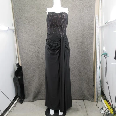 Betsy & Adam Dress Womens 14 Black Strapless Lace Formal Long Evening Gown 2_15 - Image 1 of 4