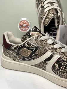 Stradivarius - Size 6.5 or 8 - Women's Lace Up Shoes Mock Snake Design - New - Picture 1 of 10