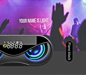 Haut-parleur Bluetooth avec lumières colorées | Double haut-parleurs, réveil, affichage de l'heure - Photo 1 sur 9