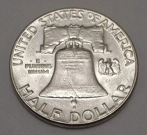 1963 P US Benjamin Franklin VINTAGE Silver Half Dollar Coin LIBERTY BELL BF303 - Picture 1 of 2