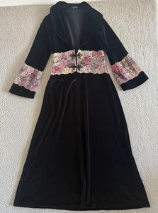 Claire Pettibone Hooded Velvet Maxi Duster Medium Whimsigoth Fairy Witchy - Picture 1 of 6