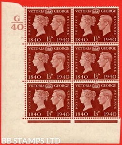 sg. 481. QCom4. 11/2d Rotbraun. Ein unmontierter postfrischer 6er Kontrollblock. Con B76224 - Bild 1 von 1