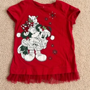 Top tunica rosso con volant Disney Parks Natale Minnie Mouse XS - Foto 1 di 8