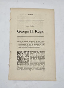 King George II Document Passing Act Antique Paper Ephemera - Picture 1 of 3