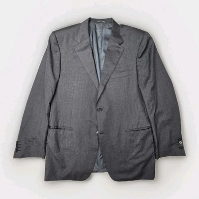 Canali  Mens Pure Wool Black Crosshatch Italian Blazer Jacket Sport Coat 58/ 48L - Image 1 of 4