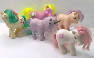Vintage My Little Pony G1 Unicorn & Others 1980's Hong Kong Hasbro Lot X5 - Picture 1 of 13