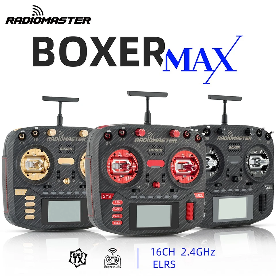 RadioMaster Boxer MAX LCD 2.4G 16CH Remote Control ExpressLRS AG01 Gimbal - Image 1 of 4