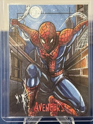 Marvel Avengers Greatest Heroes SketchaFEX Sketch Card Spider-Man Yuriko Shirou - Image 1 of 2