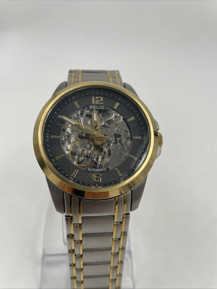RELOJ RELIQUIA HOMBRE “ESQUELETO” AUTOMÁTICO (ZR12109) 7-7.5”Muñeca-Caja 42mm-EXCELENTE Foto 1 de 4