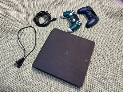 PlayStation 4 Slim 1TB (CUH-2215B) w/ 2 Controllers, All Cables, FW 10.70 - Image 1 of 4