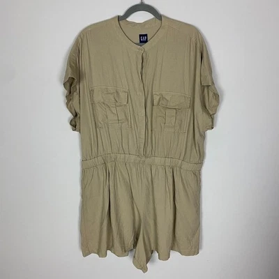 GAP Utility Детский комбинезон Iconic Хаки Коричневый Лен Эластичные Талия Карманы Женские XXL - Изображение 1 из 4