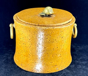 MCM Cork and Brass 6" Ice Bucket with Handles - Ice Strainer - France French - Picture 1 of 11