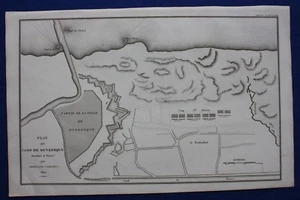 Mapa militar antiguo original FRANCIA, Dunkirk, guerras napoleónicas, Tardieu c1824 - Imagen 1 de 3