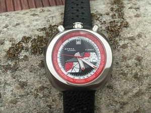 SORNA Bullhead automatic watch tachymeter scale black version new unworn - Picture 1 of 4