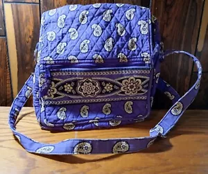 "Bolso bandolera Vera Bradley simple violeta púrpura cachemira 12" - Imagen 1 de 12