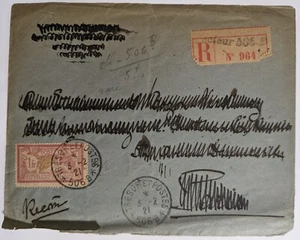 Reg. Mail/French A.P.O., Secteur 506 B, Constantinople--Paris, FR/Red, 1-Fr./'21 - Picture 1 of 2