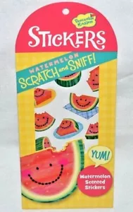 PEGACEABLE KINGDOM 26 SCRATCH N' SNIFF-PEGATINAS PERFUMADAS A SANDÍA-REBANADAS FELICES - Imagen 1 de 2