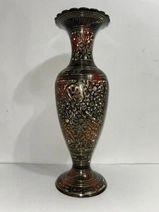 Vintage Vase Pfau handgeschnitzt Messing seltener Fund - Bild 1 von 8