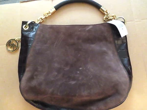 Michael Kors Shoulder Hobo Bag Dark Brown Suede Coffee~Stanthorpe~NWT-LARGE - Picture 1 of 8