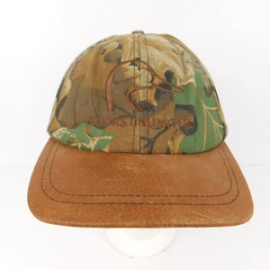 VTG Ducks Unlimited Sponsor Cap Hat Camouflage Leather Brim Snapback Embroidered - Picture 1 of 21
