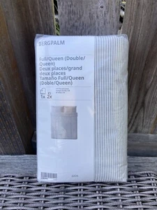Nuevo Juego de 2 fundas de almohada funda nórdica completa/queen IKEA BERGPALM rayas grises y blancas - Imagen 1 de 12