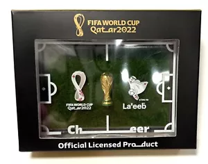 2022 FIFA WORLD CUP QATAR TROPHY PITCH PAPERWEIGHT DESK ORNAMENT FREE SHIP - Picture 1 of 2