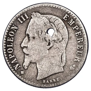 Francia Napoleone III 50 centimes 1866 BB Argento F.188/10 Gad.417 KM.814 - Picture 1 of 2