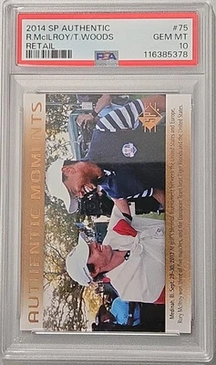 2014 SP Auténtico Rory McIlroy y Tiger Woods Momentos Auténticos Minorista - PSA 10 Foto 1 de 2